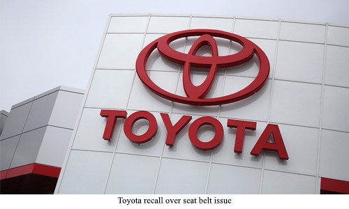 Toyota recall over seat belt issue