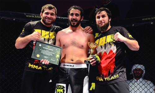 Shaikh Khalid won his first professional MMA fight Shaikh Khalid won his first professional MMA fight
