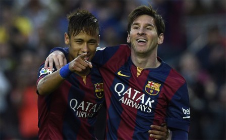 Barca Roars; Messi, Suarez, Neymar hit century mark Barca Roars; Messi, Suarez, Neymar hit century mark
