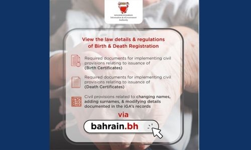 Updated registration procedures for birth, death certificates available on bahrain.bh