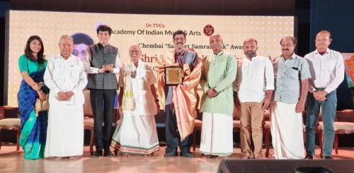 Jayasankar Viswanathan Honored with Prestigious Chembai Sangeet Samrakshak Award