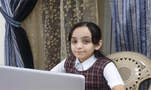 Bahrain elementary student sends encouraging message about distance learning