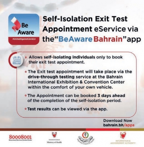 Self-isolation exit test appointment bookings online