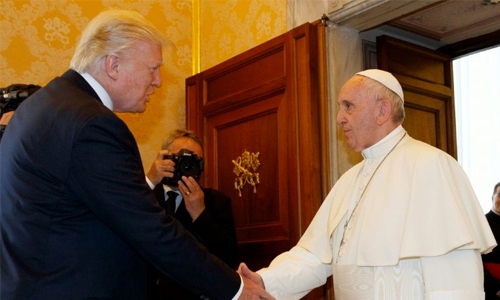 All smiles, in public at least, as Trump meets Pope