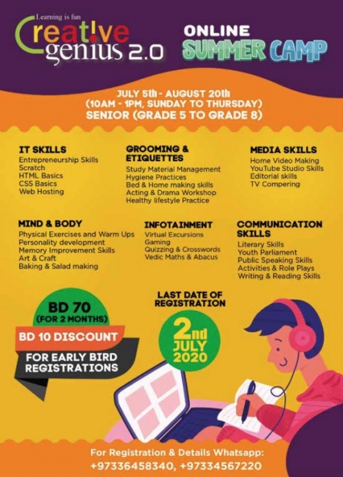 Creative Genius 2.0 Online Summer Camp