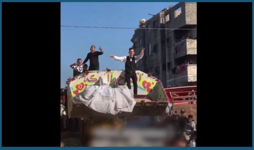 Defying Destruction: Gaza Newlyweds Celebrate atop Bulldozer