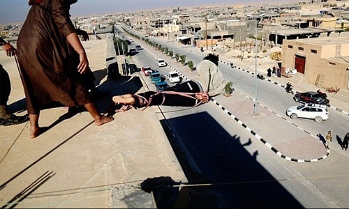 ISIS throws 'gay' man off building