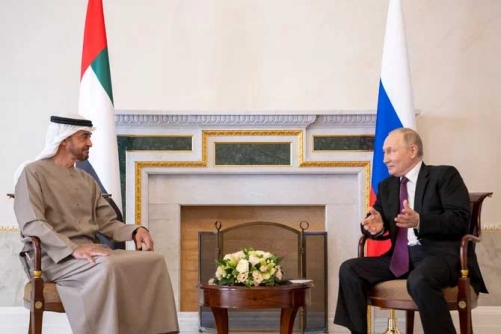 UAE president pushes for dialogue to end Ukraine crisis during meeting with Putin