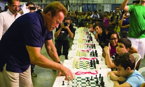 Schwarzenegger in Hong Kong for new sports festival Schwarzenegger in Hong Kong for new sports festival