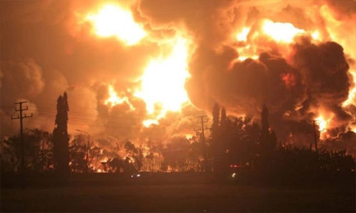 Five injured, hundreds evacuated after blaze at Indonesia oil refinery