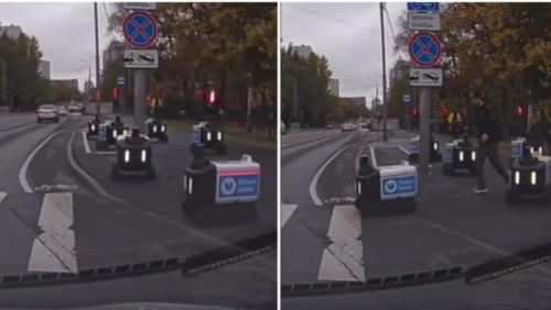 ‘Like Lost Schoolkids’: Delivery Robots Cause Traffic Jam In Russia ‘Like Lost Schoolkids’: Delivery Robots Cause Traffic Jam In Russia