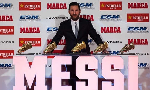 Messi claims record fifth Golden Shoe Messi claims record fifth Golden Shoe