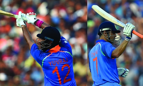 Yuvi, Dhoni blitz hands India series