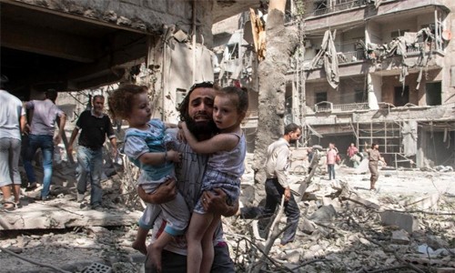 Repeated barrel-bombing of Syria hospital killed 7