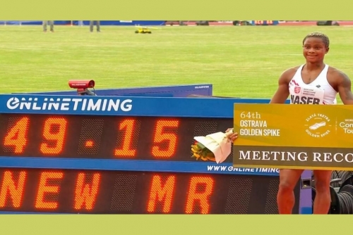 Naser breaks 400m record in Ostrava