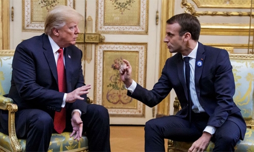 Trump attacks Macron with new world war jibe