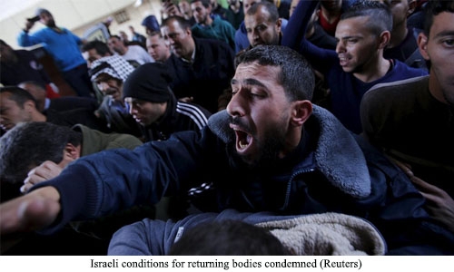 Israeli conditions for returning bodies condemned