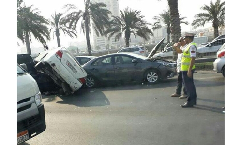Accident cause heavy traffic jam at King Faisal Highway