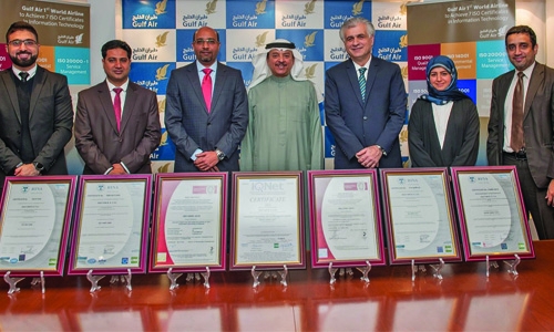 Gulf Air gets 7 Information  Technology ISO Certifications