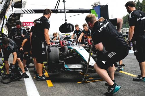 Antonelli fastest for Mercedes in second practice in Belgium Antonelli fastest for Mercedes in second practice in Belgium