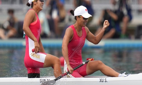 China take first-ever Olympic women's 500m double canoe gold China take first-ever Olympic women's 500m double canoe gold