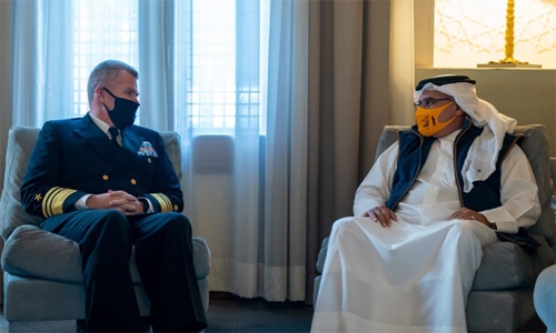 HRH Bahrain Crown Prince meets US 5th Fleet Commander