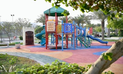 Converting park and walkway play areas into rubber floors in Bahrain