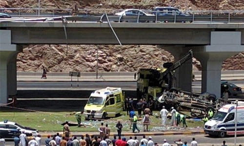 Two killed after truck falls off Oman bridge