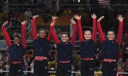 Douglas sorry over US anthem controversy Douglas sorry over US anthem controversy