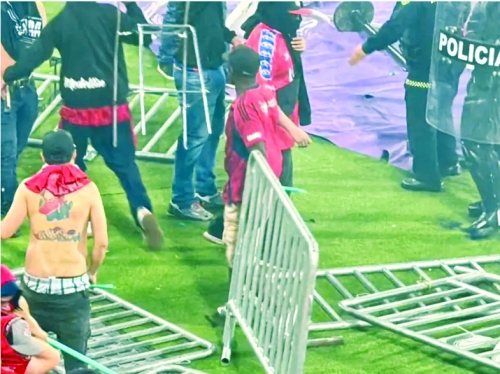 59 injured in clashes after Colombia football final 