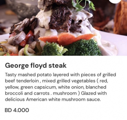 “George Floyd Steak” sparks outrage Restaurant says: “Hackers did it”