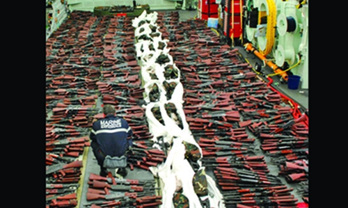 French ship Provence seizes weapons cache from dhow