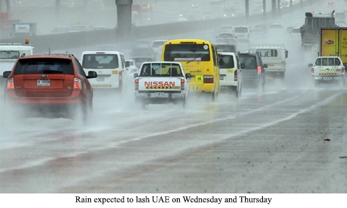  Rain expected to lash UAE on Wednesday and Thursday