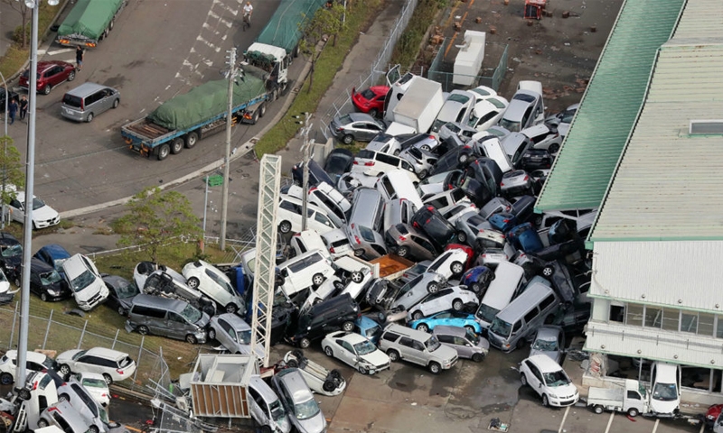 Jebi wreaks havoc with winds up to 216 km/hr