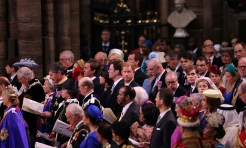 Princes Harry, Andrew benched on third row at King Charles III coronation ceremony