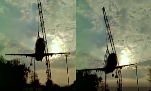 Crane carrying Air India plane crashes in Hyderabad