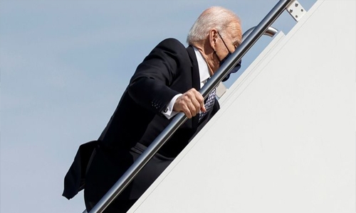 Joe Biden 'just fine' after falling up stairs while boarding Air Force One