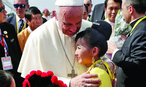 Pope lands in Myanmar,  set to meet army chief