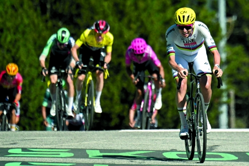 Pogacar wins Tour de France 3rd stage, takes yellow
