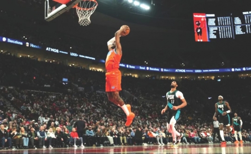 Thunder down Blazers to avenge lone defeat of season Thunder down Blazers to avenge lone defeat of season