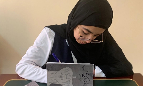 She is a student, also an author She is a student, also an author