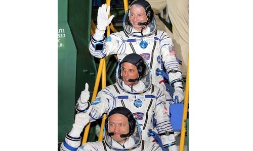 Three astronauts reach ISS for five-month mission