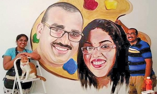 3d artist in Bahrain paints for the girl child 