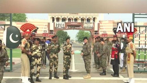 Indian, Pakistani border forces exchange sweets at Attari-Wagah border on Eid Al Adha