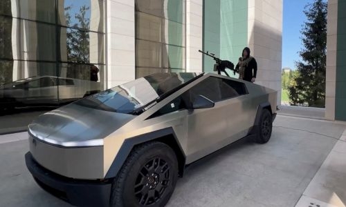Russia's Kadyrov equips Tesla truck with machinegun for war