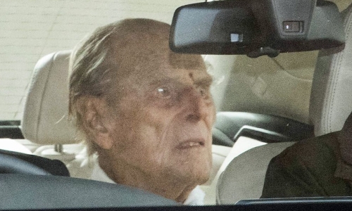 Britain's Prince Philip leaves hospital after one month