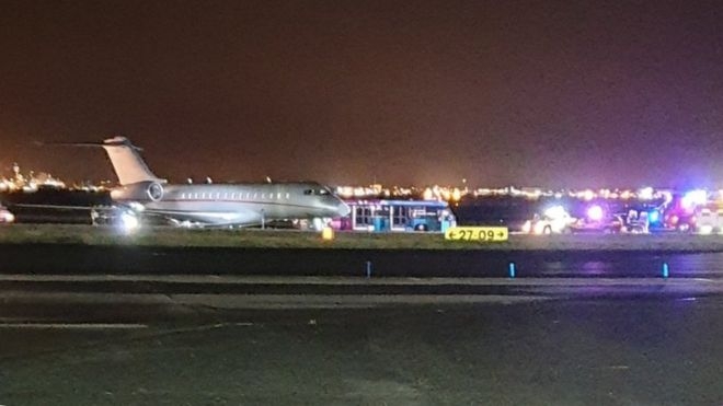 Liverpool John Lennon Airport: Private plane overshoots runway