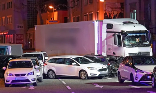 Stolen truck slams into cars in Germany