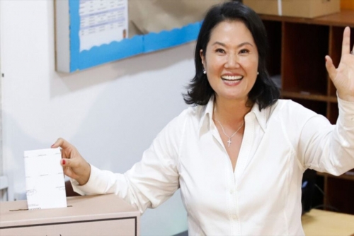 Peru's Fujimori hails first-round vote as win over leftist 'enemy'