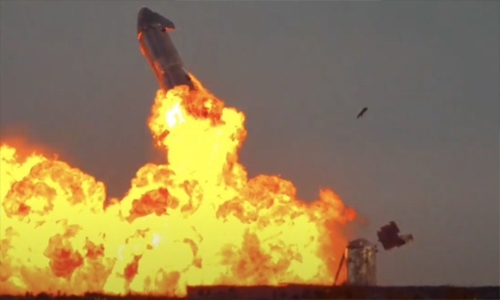 SpaceX rocket touches down, then explodes during test landing